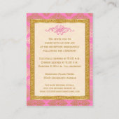 Roze Gouden Glitter Damask Scroll Enclosure Kaart (Achterkant)
