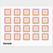Roze Gouden Glitter, Damask Snoep Buffet Sticker (Vel)