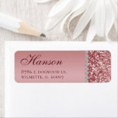 Roze Gouden Glitter Diamanten Verjaardag Etiket (Insitu)