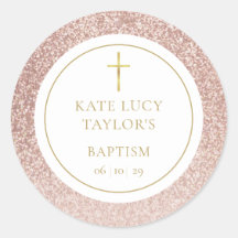 Roze Gouden Glitter Doop Christening
