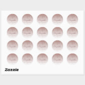 Roze Gouden Glitter Drip 40e Verjaardag Ronde Sticker (Vel)