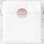Roze Gouden Glitter Drip 40e Verjaardag Ronde Sticker (Tas)