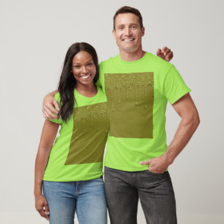 Roze Gouden Glitter Drip T-shirt