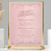 Roze Gouden Glitter Drips Salon Grand Opening Flyer