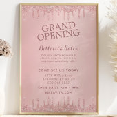 Roze Gouden Glitter Drips Salon Grand Opening Flyer