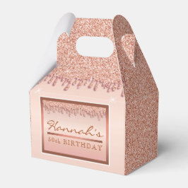 Roze Gouden Glitter Druipende Verjaardag Cadeau Do Bedankdoosjes