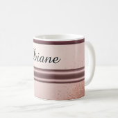 Roze Gouden Glitter Drup Aangepaste naam Koffiemok (Voorkant rechts)