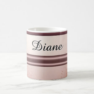 Roze Gouden Glitter Drup Aangepaste naam Koffiemok