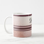 Roze Gouden Glitter Drup Aangepaste naam Koffiemok (Links)