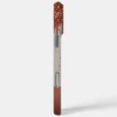 Roze Gouden Glitter Drup Aangepaste Naam Monogram Case-Mate iPhone Case (Achterkant / Rechts)