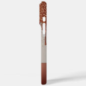 Roze Gouden Glitter Drup Aangepaste Naam Monogram Case-Mate iPhone Case (Achterkant / Links)