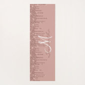 Roze Gouden Glitter Druppel Mooi Monogram Yogamat (Achterkant)