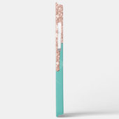 Roze Gouden Glitter Druppels Ananas Hibiscus Case-Mate iPhone Case (Achterkant / Links)
