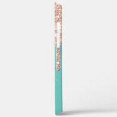 Roze Gouden Glitter Druppels Ananas Mint Groen Case-Mate iPhone Case (Achterkant / Links)