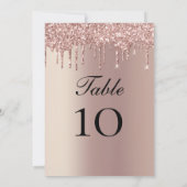 Roze Gouden Glitter Druppels Bruiloft Tafel Plat K (Achterkant)