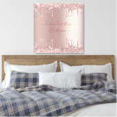 Roze Gouden Glitter Druppels Canvas Print Eigen Te (Insitu (Slaapkamer))