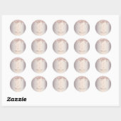 Roze Gouden Glitter Druppels Cupcake Bakkerij Ronde Sticker (Vel)