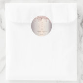 Roze Gouden Glitter Druppels Cupcake Bakkerij Ronde Sticker (Tas)