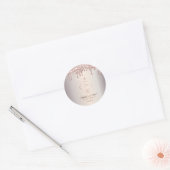 Roze Gouden Glitter Druppels Cupcake Bakkerij Ronde Sticker (Envelop)