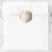Roze Gouden Glitter Druppels Cupcake Keuken Ronde Sticker (Tas)