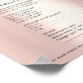 Roze Gouden Glitter Druppels Dessert Menu Prijslij Poster (Hoek)