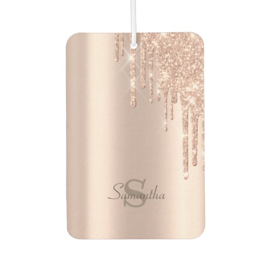 Roze Gouden Glitter Druppels Luchtverfrisser (Voorkant)
