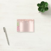 Roze Gouden Glitter Druppels Waterverf Ananas Post-it® Notes (Kantoor)