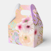 Roze Gouden Glitter Eenhoorn Gezicht Meisje Verjaa Bedankdoosjes (Achterkant)