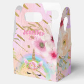 Roze Gouden Glitter Eenhoorn Gezicht Meisje Verjaa Bedankdoosjes (Geopend)