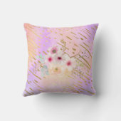 Roze Gouden Glitter Eenhoorn Gezicht Regenboog Mei Kussen (Achterkant)