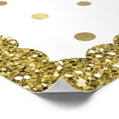 Roze & Gouden Glitter Eenhoorn Meisjes Slaapkamer  Poster (Hoek)