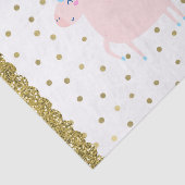 Roze & Gouden Glitter Eenhoorn Meisjes Verjaardags Tissuepapier (Detail)