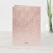 Roze Gouden Glitter Eerste Heilige Communie Foto Bedankkaart (Achterkant)