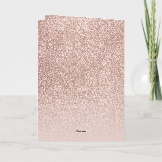 Roze Gouden Glitter Eerste Heilige Communie Foto Bedankkaart (Achterkant)