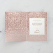 Roze Gouden Glitter Eerste Heilige Communie Foto Bedankkaart (Binnen)