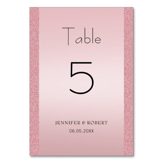 Roze Gouden Glitter Elegant Handgeschreven Script Kaart (Voorkant)