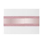 Roze Gouden Glitter Elegante Handgeschreven Script Uitnodigingen Wikkel (Achterkant Voorbeeld)