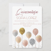 Roze Gouden Glitter Elegante Quinceañera 