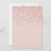 Roze Gouden Glitter Elegante Script Bruiloft Feest Kaart (Achterkant)