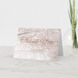 Roze Gouden Glitter Elegantie Bedankkaart