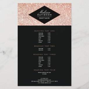 Roze Gouden Glitter en Glamour Schoonheidssalon Fl Flyer