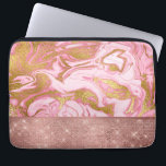 Roze Gouden Glitter en Sparkle Marble Laptop Sleeve<br><div class="desc">Roze Rose Gold Glitter en Sparkle Marble Sleeve. Het roze en gouden marmeren Sleeve is ideaal voor het meisje dat van roos houdt.</div>