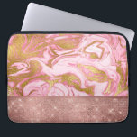 Roze Gouden Glitter en Sparkle Marble Laptop Sleeve<br><div class="desc">Roze Rose Gold Glitter en Sparkle Marble Sleeve. Het roze en gouden marmeren Sleeve is ideaal voor het meisje dat van roos houdt.</div>