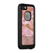 Roze Gouden Glitter en Sparkle Marble LifeProof iPhone Hoesje (Achterkant / rechts)