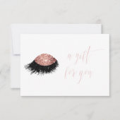 Roze Gouden Glitter Eye Cadeaubon Kaart (Voorkant)