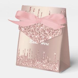 Roze Gouden Glitter Favor- of Cadeau dozen Aangepa Bedankdoosjes