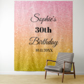 Roze Gouden Glitter Feest Fotohokje Achtergrond Wandkleed (In situ)