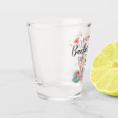 Roze Gouden Glitter Flamingo Bachelorette Feest Shot Glas (Links)