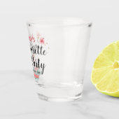 Roze Gouden Glitter Flamingo Bachelorette Feest Shot Glas (Rechts)