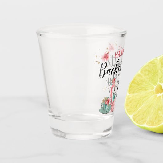 Roze Gouden Glitter Flamingo Bachelorette Party Shot Glas (Links)